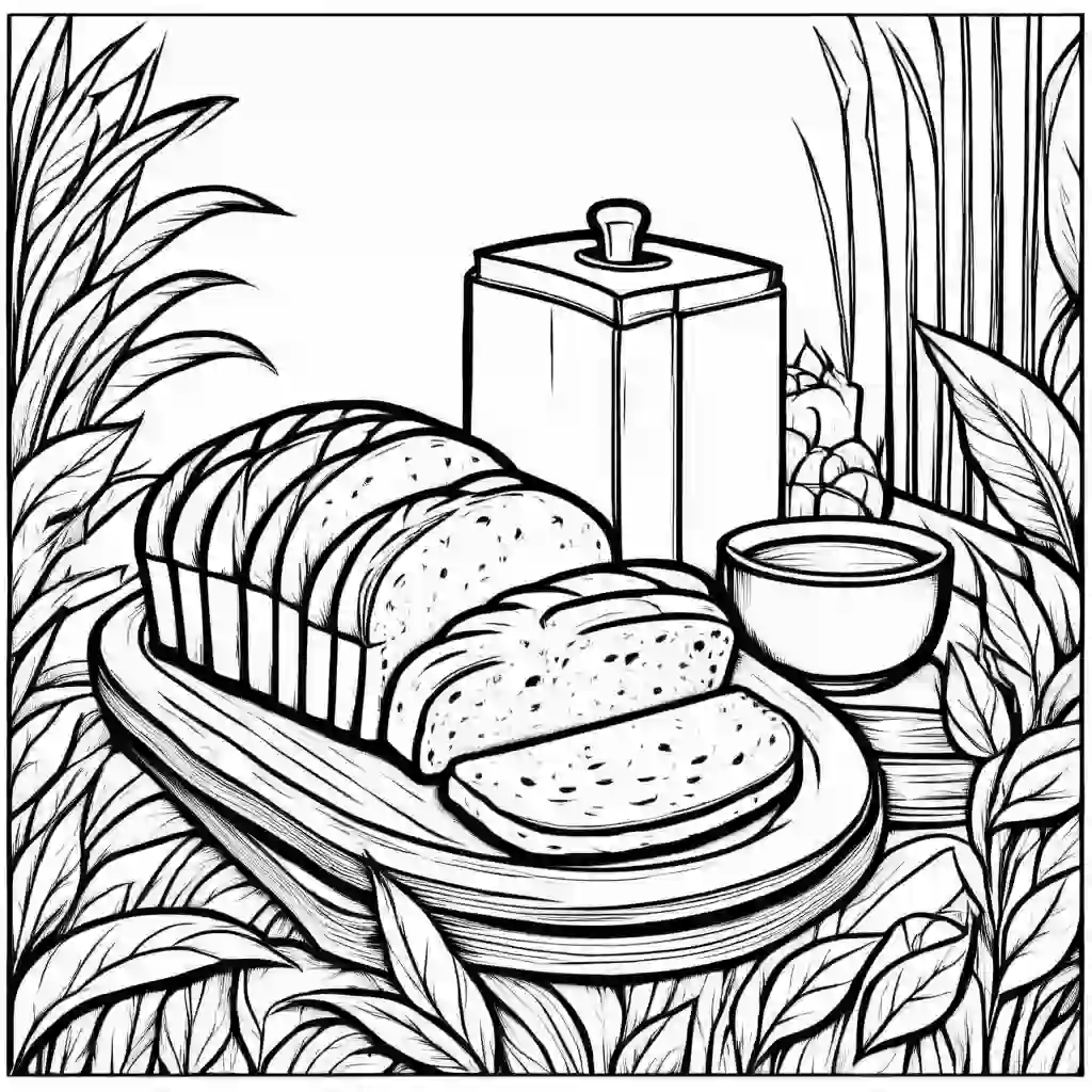 Bread coloring pages